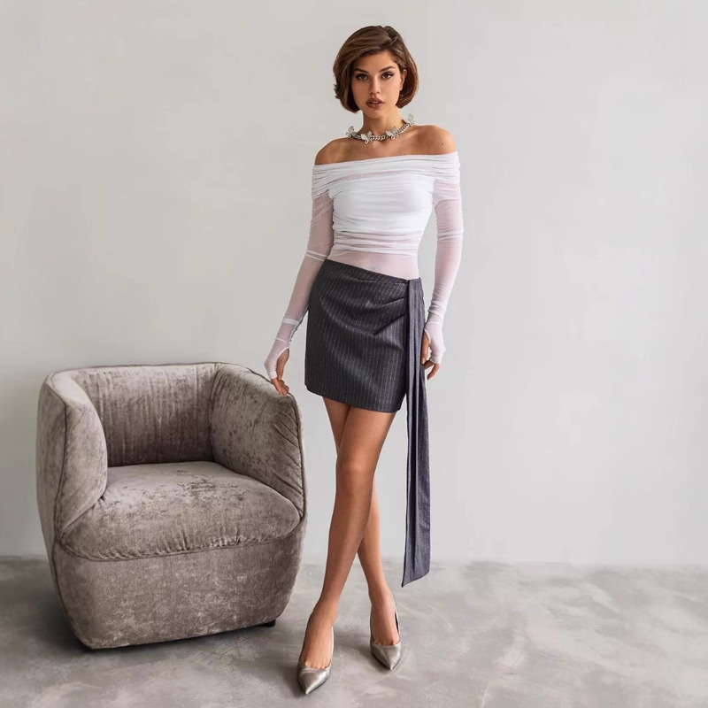Women  Mesh Off Shoulder Top S - đánh giá và giá Blouse Off Shoulder