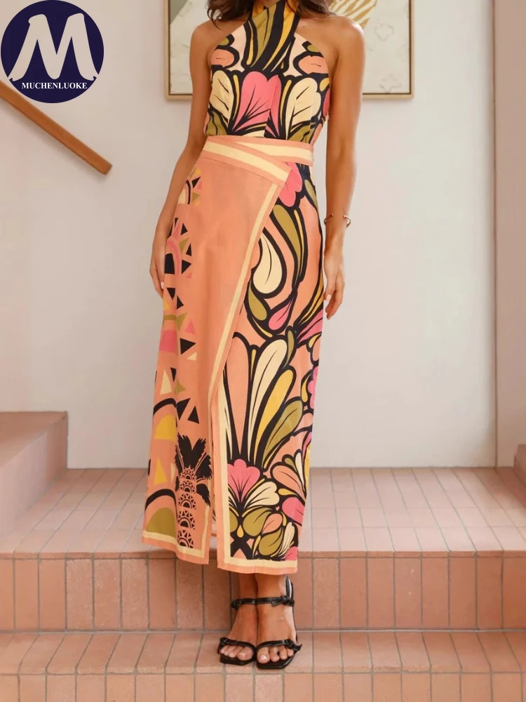 Set 2 Piece Woman Summer New S - đánh giá và giá Linen Dress Wrap