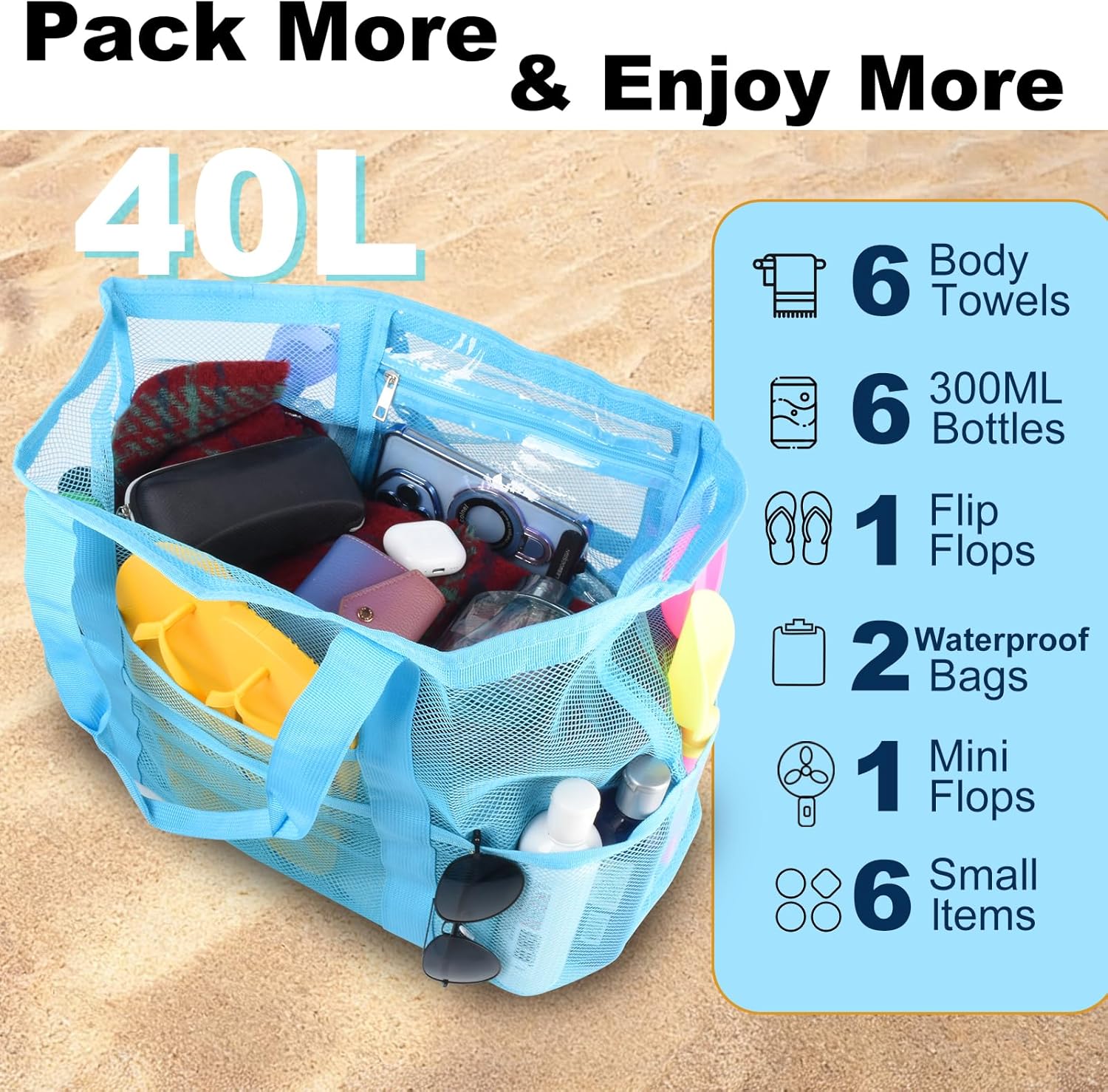 Mesh Beach Bag, Large Tote wit - đánh giá và giá Tote Bag Beach