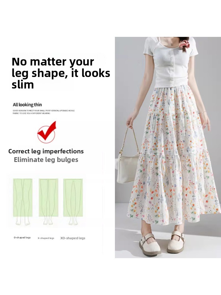plus Size Floral Print A-Line  - đánh giá và giá Midi Skirt Floral
