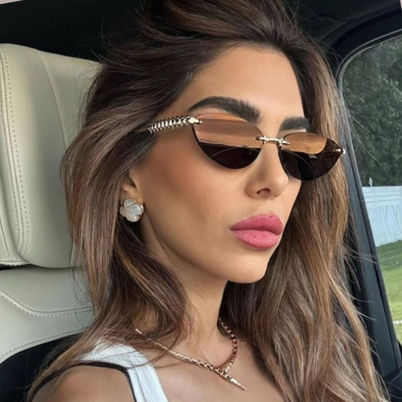 New Cat Eye Rivet Rimless Sung - đánh giá và giá Sunglasses Cat Eye