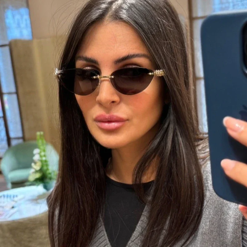 New Cat Eye Rivet Rimless Sung - đánh giá và giá Sunglasses Cat Eye
