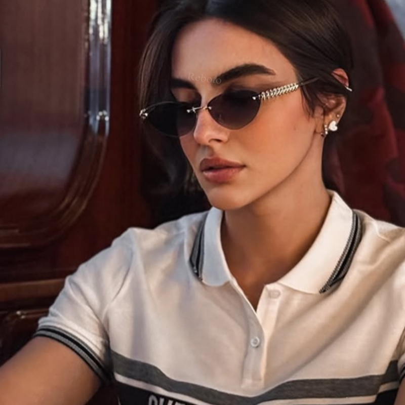 New Cat Eye Rivet Rimless Sung - đánh giá và giá Sunglasses Cat Eye