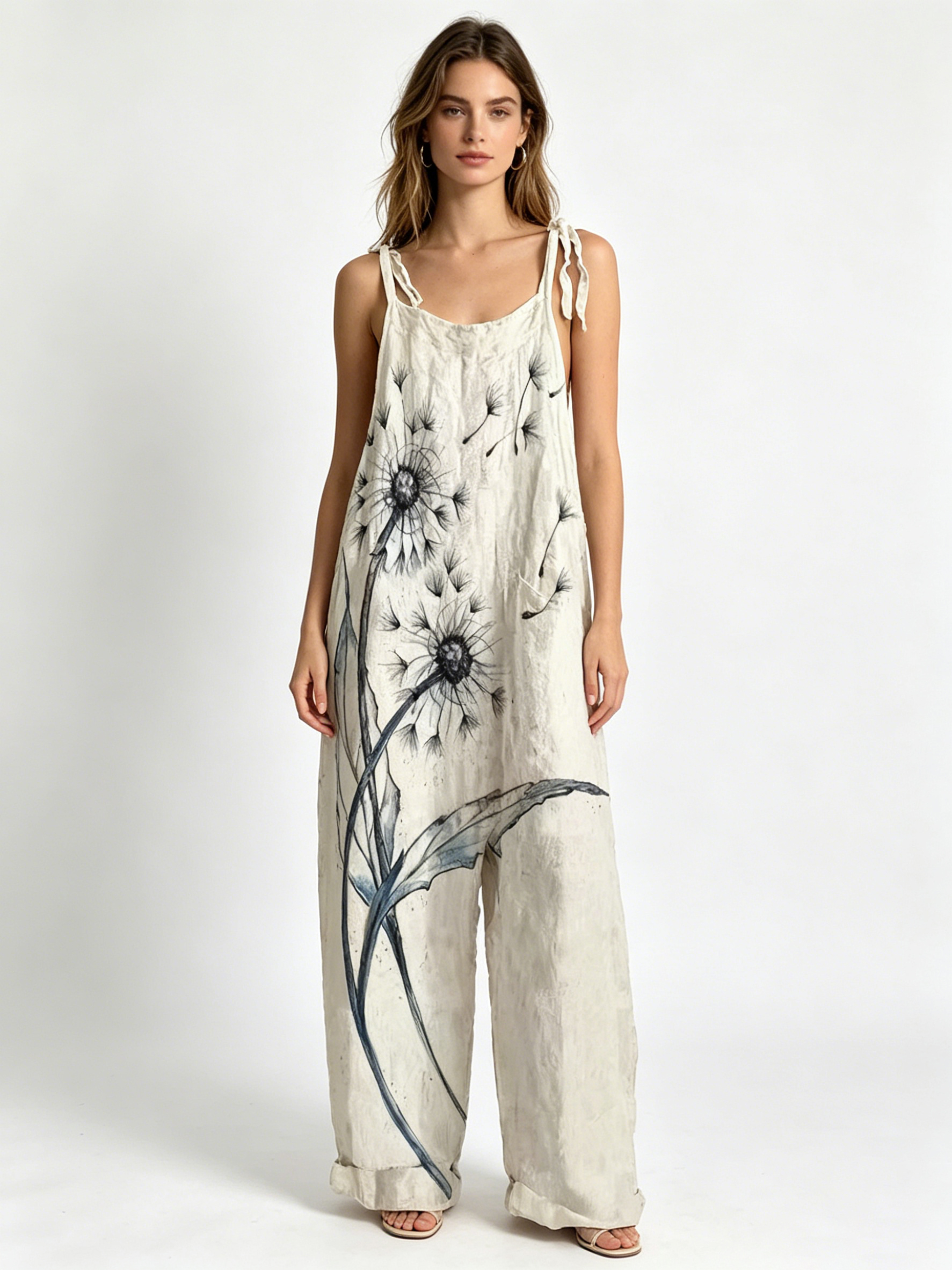 Oversized Baggy Watercolor Flo - đánh giá và giá Jumpsuit Linen Relaxed