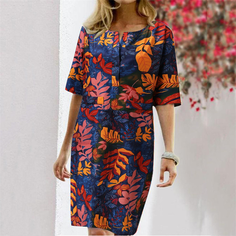 Summer Cotton Linen Printed Wo - đánh giá và giá Linen Dress Wrap