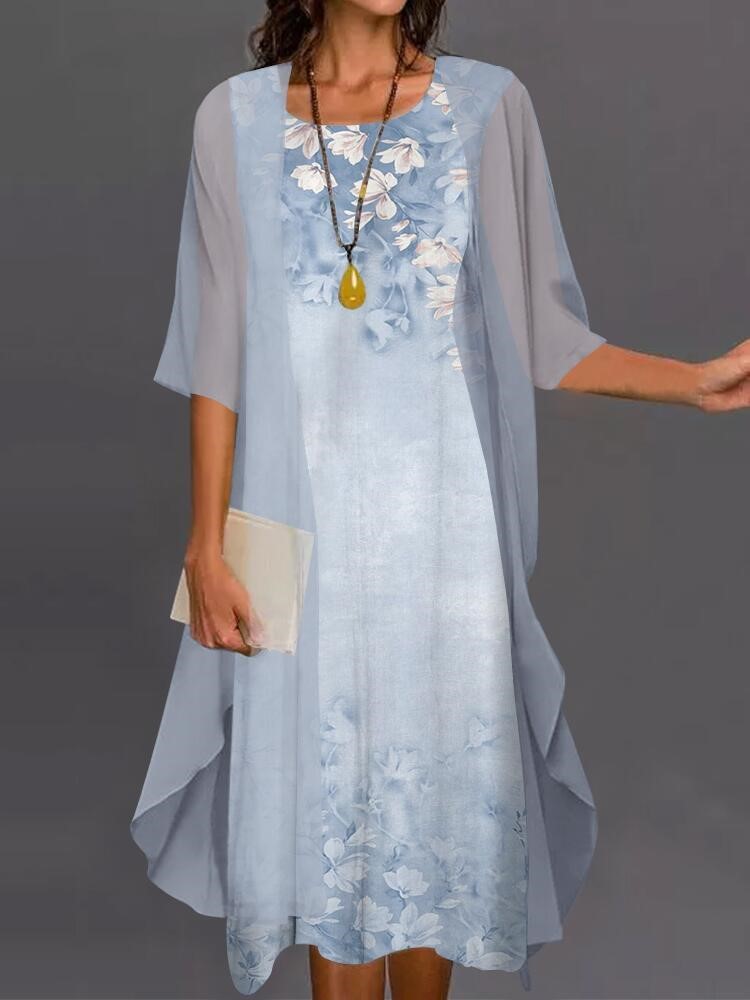 Summer Elegant Dress Two-piece - đánh giá và giá Romper Floral Print