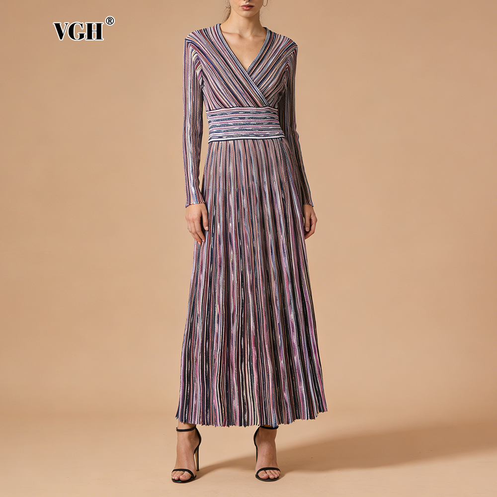 VGH Casual Commute Striped Kni - đánh giá và giá Linen Dress Wrap