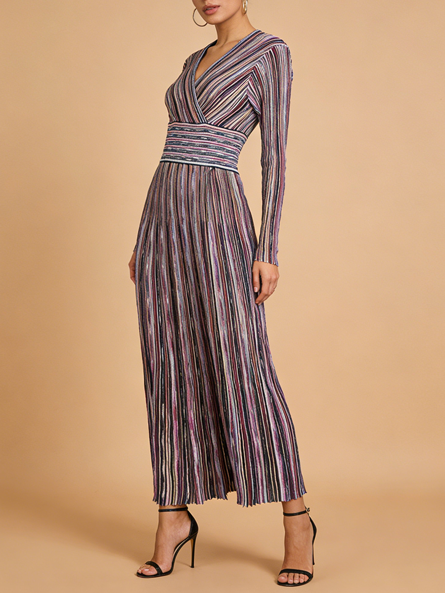VGH Casual Commute Striped Kni - đánh giá và giá Linen Dress Wrap