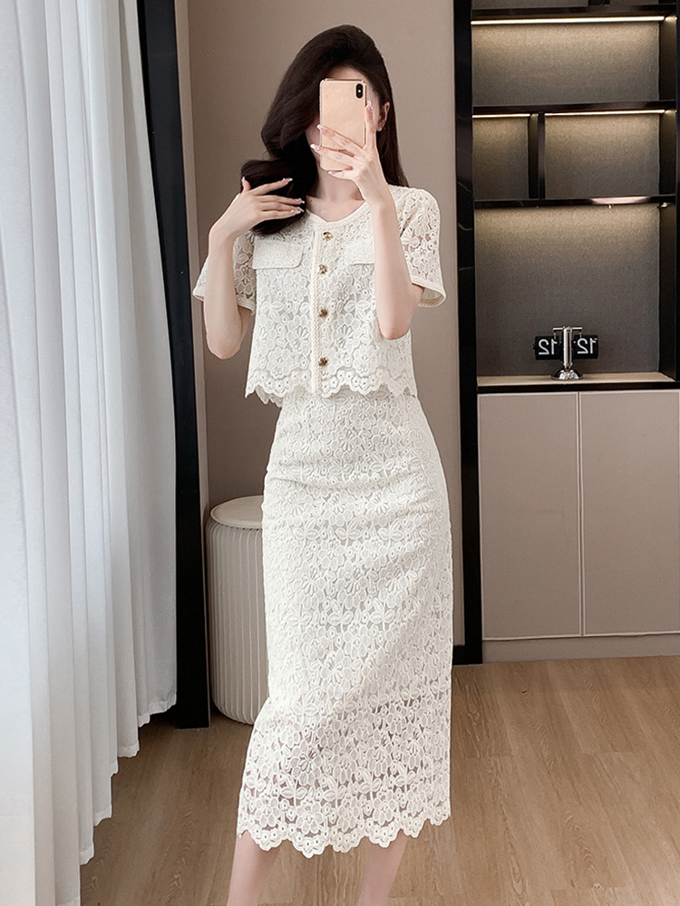 Summer Women Elegant Lace Flor - đánh giá và giá Midi Skirt Floral