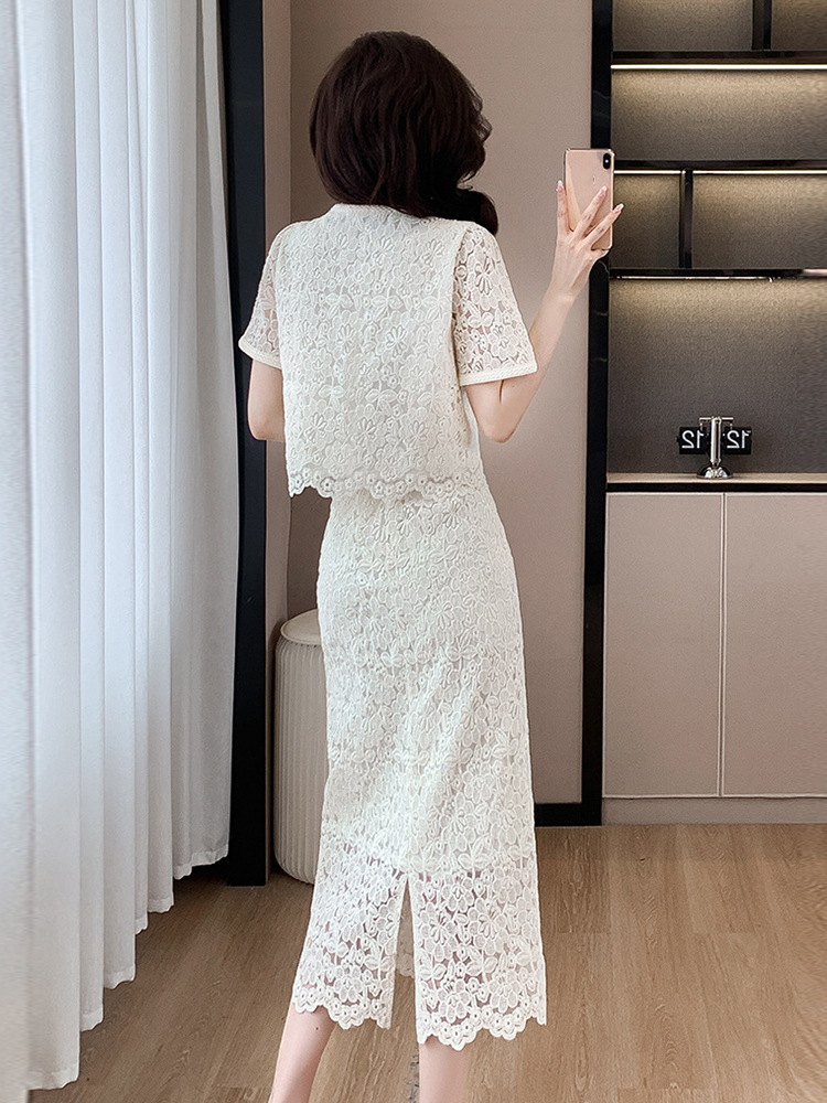 Summer Women Elegant Lace Flor - đánh giá và giá Midi Skirt Floral