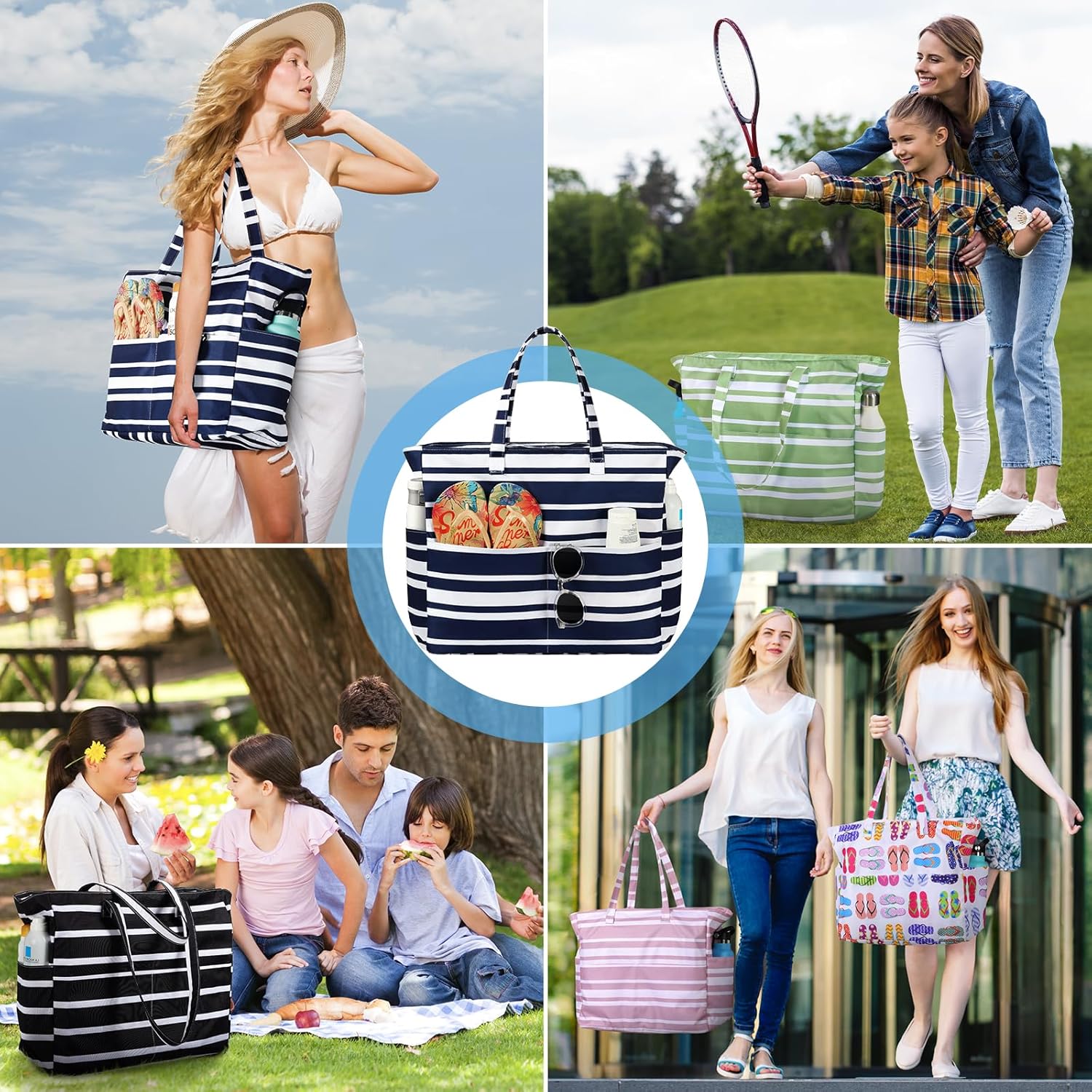 Waterproof Sandproof Beach Tot - đánh giá và giá Tote Bag Beach