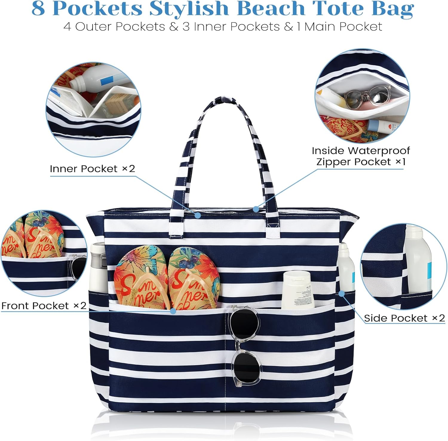 Waterproof Sandproof Beach Tot - đánh giá và giá Tote Bag Beach