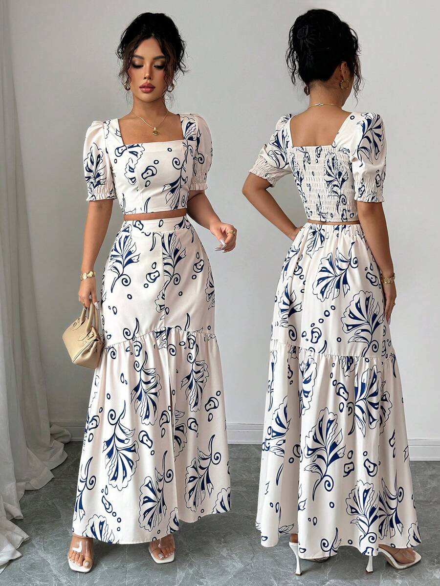 Floral Print Women 2Pcs Outfit - đánh giá và giá Romper Floral Print