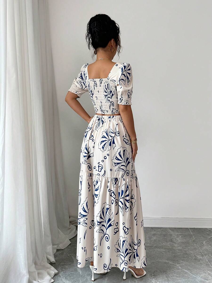 Floral Print Women 2Pcs Outfit - đánh giá và giá Romper Floral Print