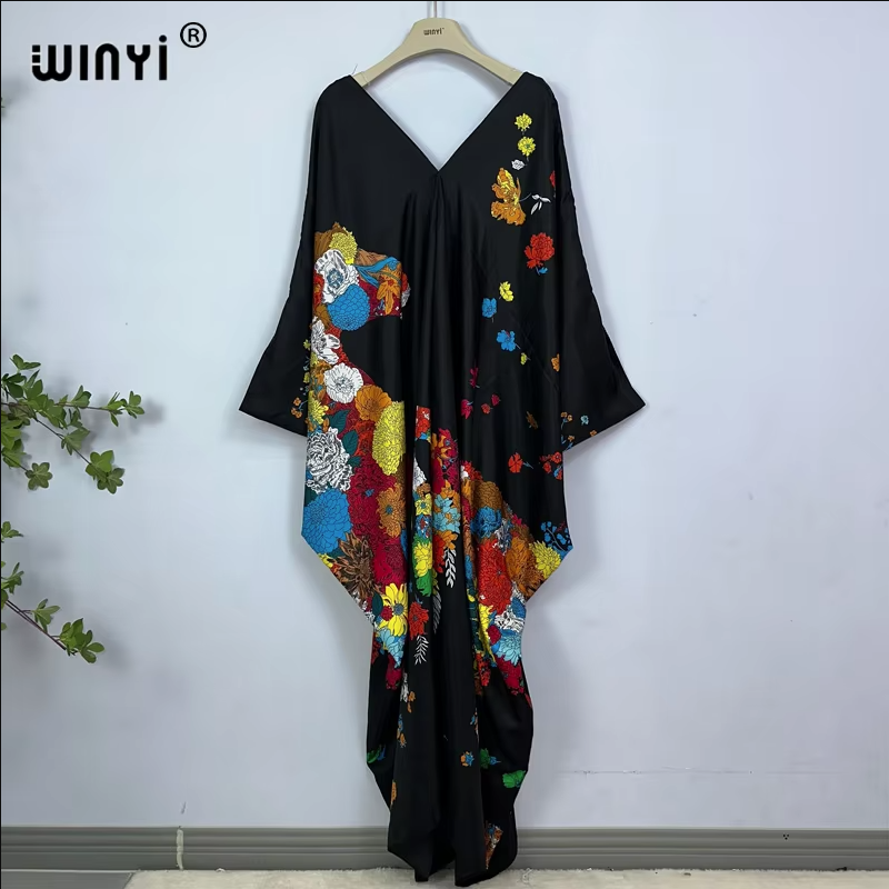WINYI print summer maxi dress  - đánh giá và giá Cover Up Kaftan
