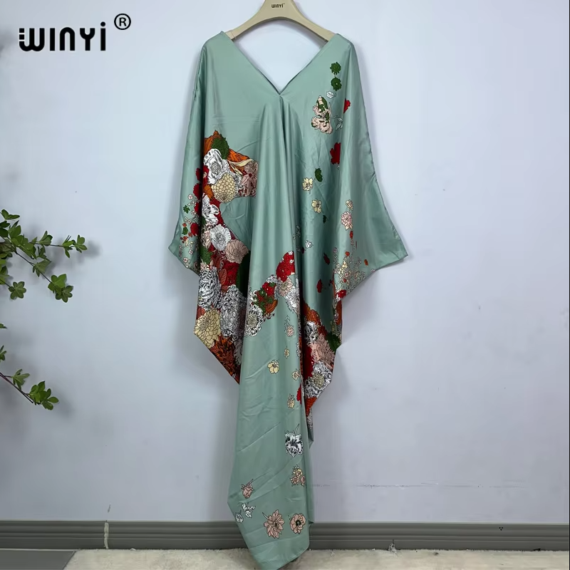 WINYI print summer maxi dress  - đánh giá và giá Cover Up Kaftan