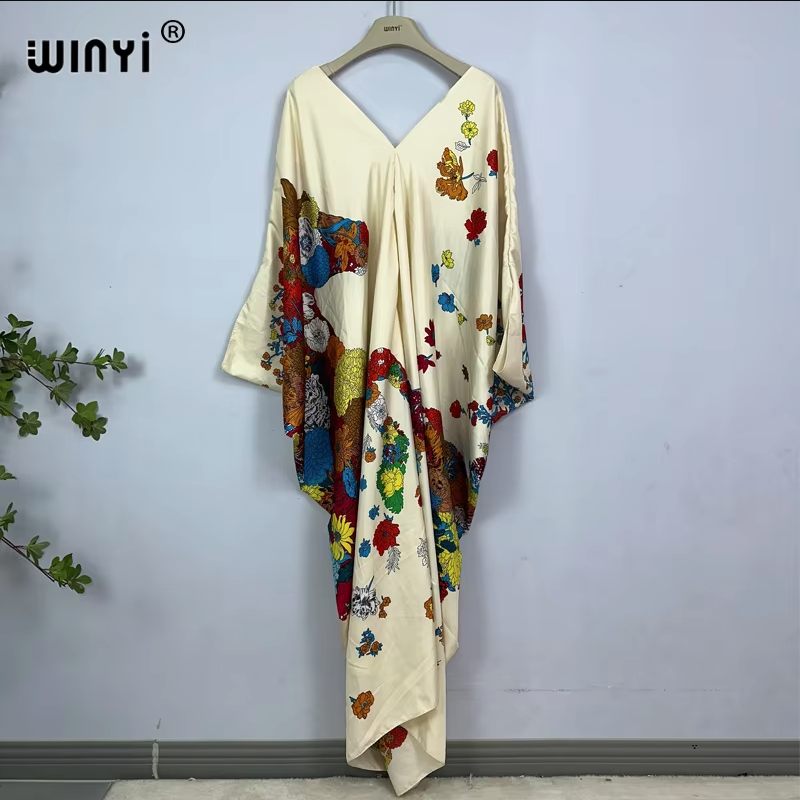 WINYI print summer maxi dress  - đánh giá và giá Cover Up Kaftan