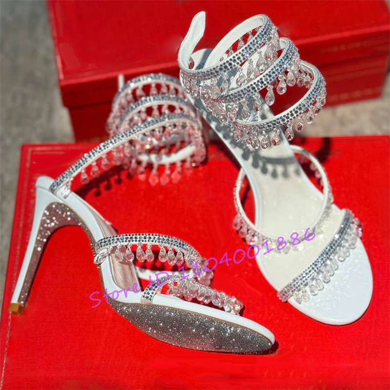 Rhinestone Snake Shape Ankle S - đánh giá và giá Sandal Strappy Heeled