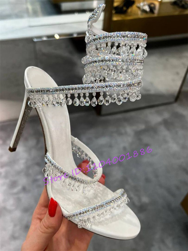 Rhinestone Snake Shape Ankle S - đánh giá và giá Sandal Strappy Heeled