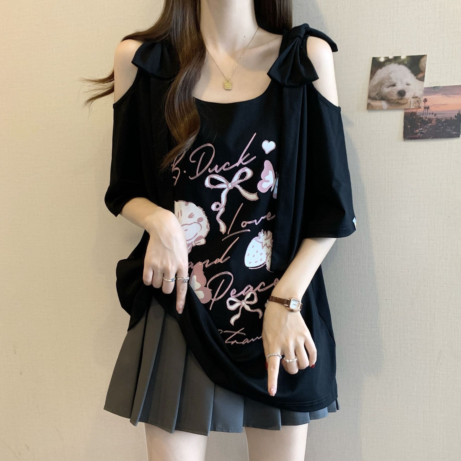 Summer Large-size Women's Clot - đánh giá và giá Blouse Off Shoulder