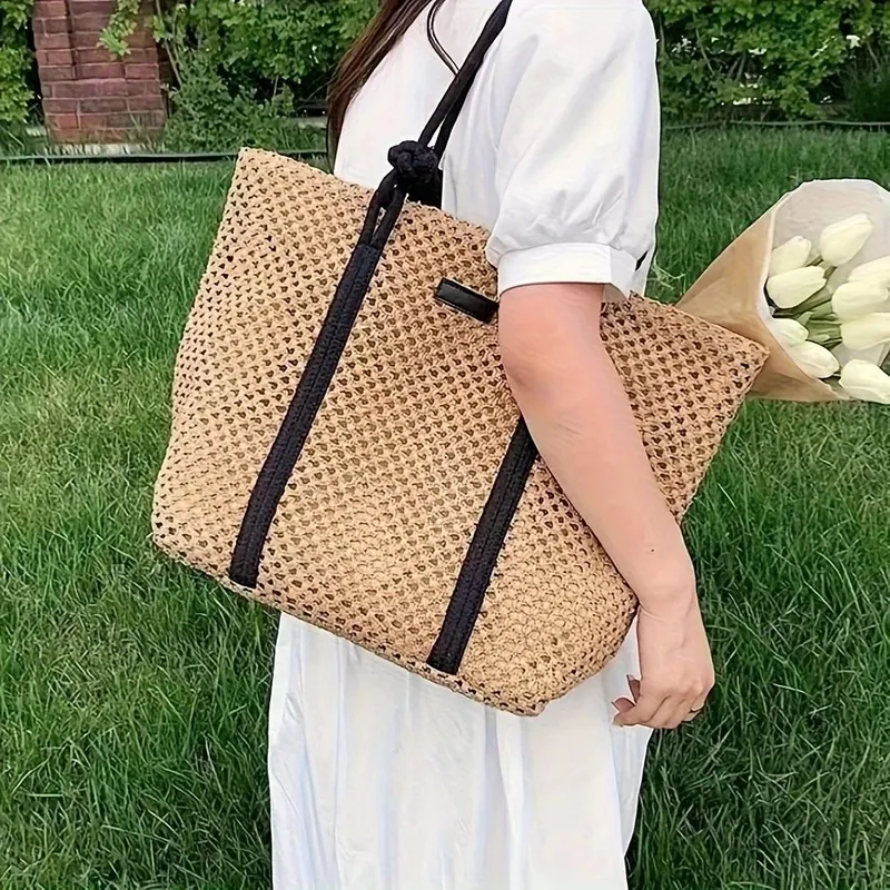 Hollow Straw Woven Tote Bag fo - đánh giá và giá Tote Bag Beach