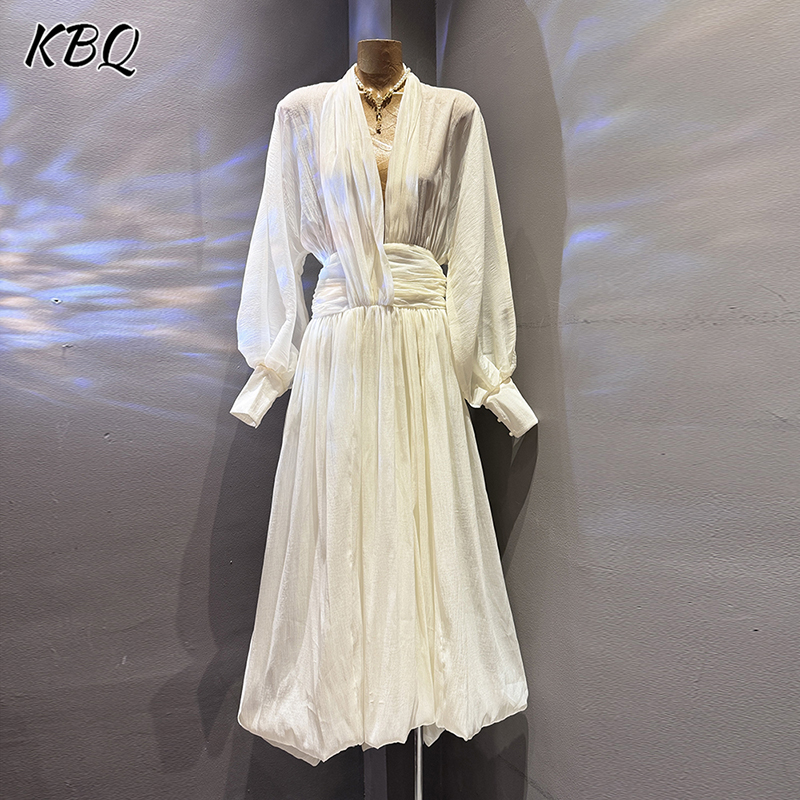 KBQ Solid Elegant Loose Chic D - đánh giá và giá Linen Dress Wrap