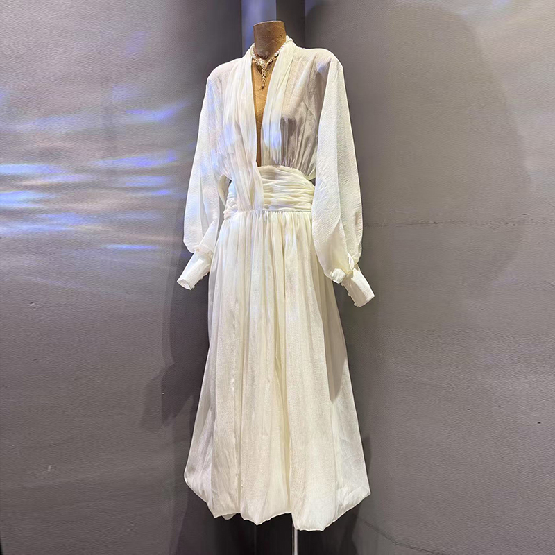 KBQ Solid Elegant Loose Chic D - đánh giá và giá Linen Dress Wrap
