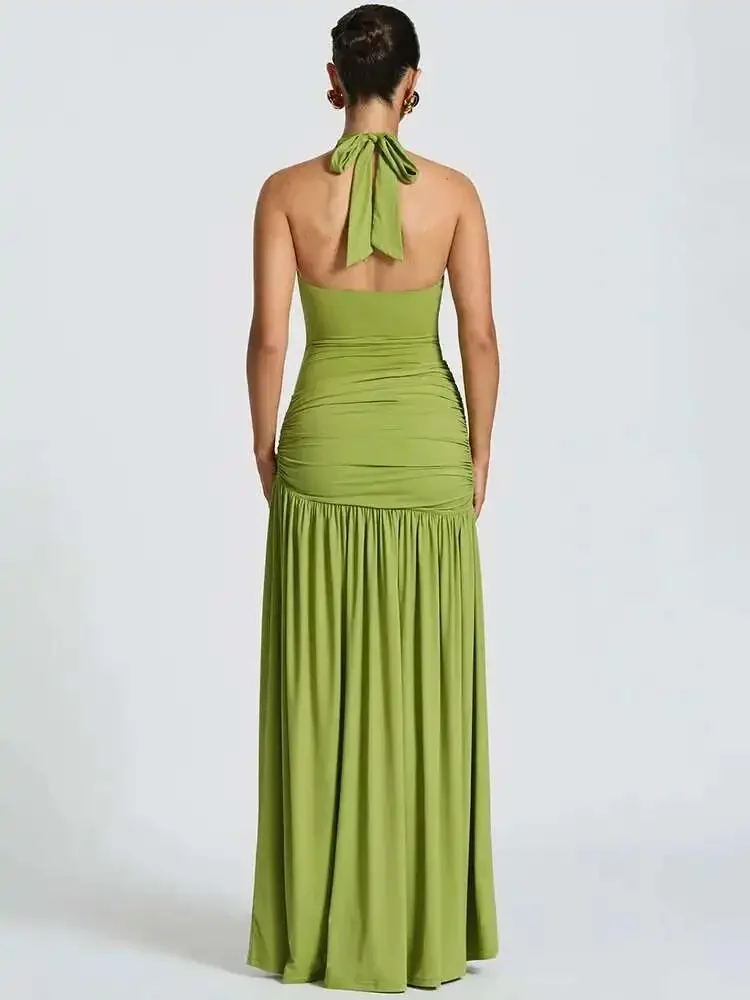 Elegant Sexy Split Backless Ma - đánh giá và giá Maxi Dress Halter