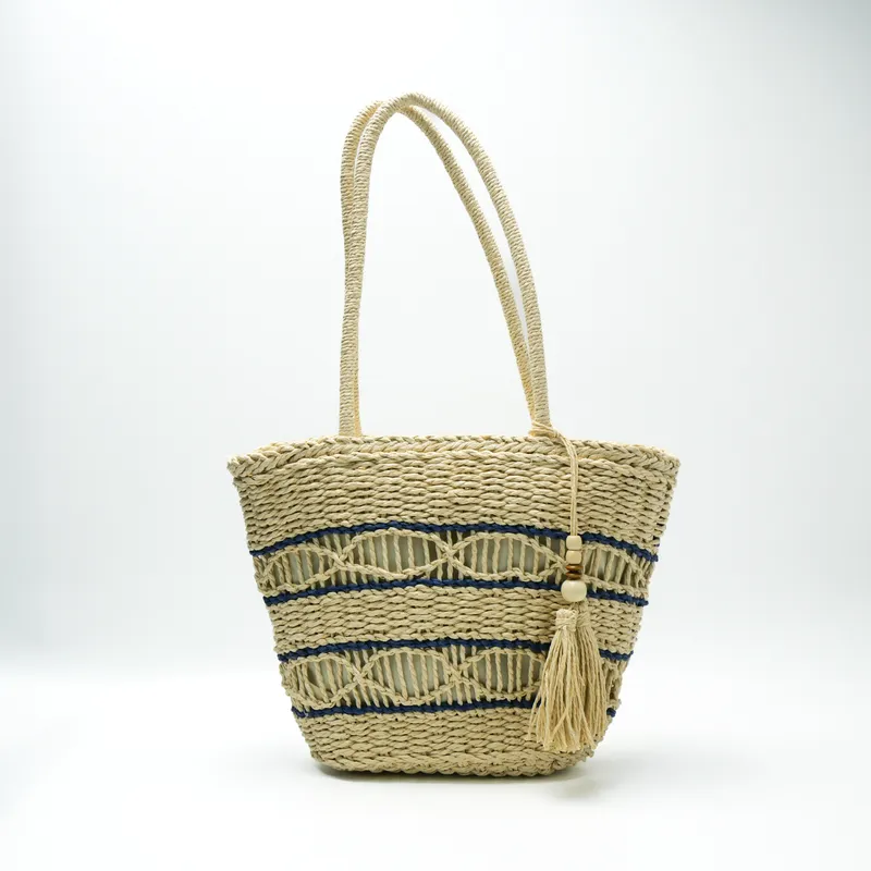 Hollow-Shoulder Straw Tote Bag - đánh giá và giá Tote Bag Beach
