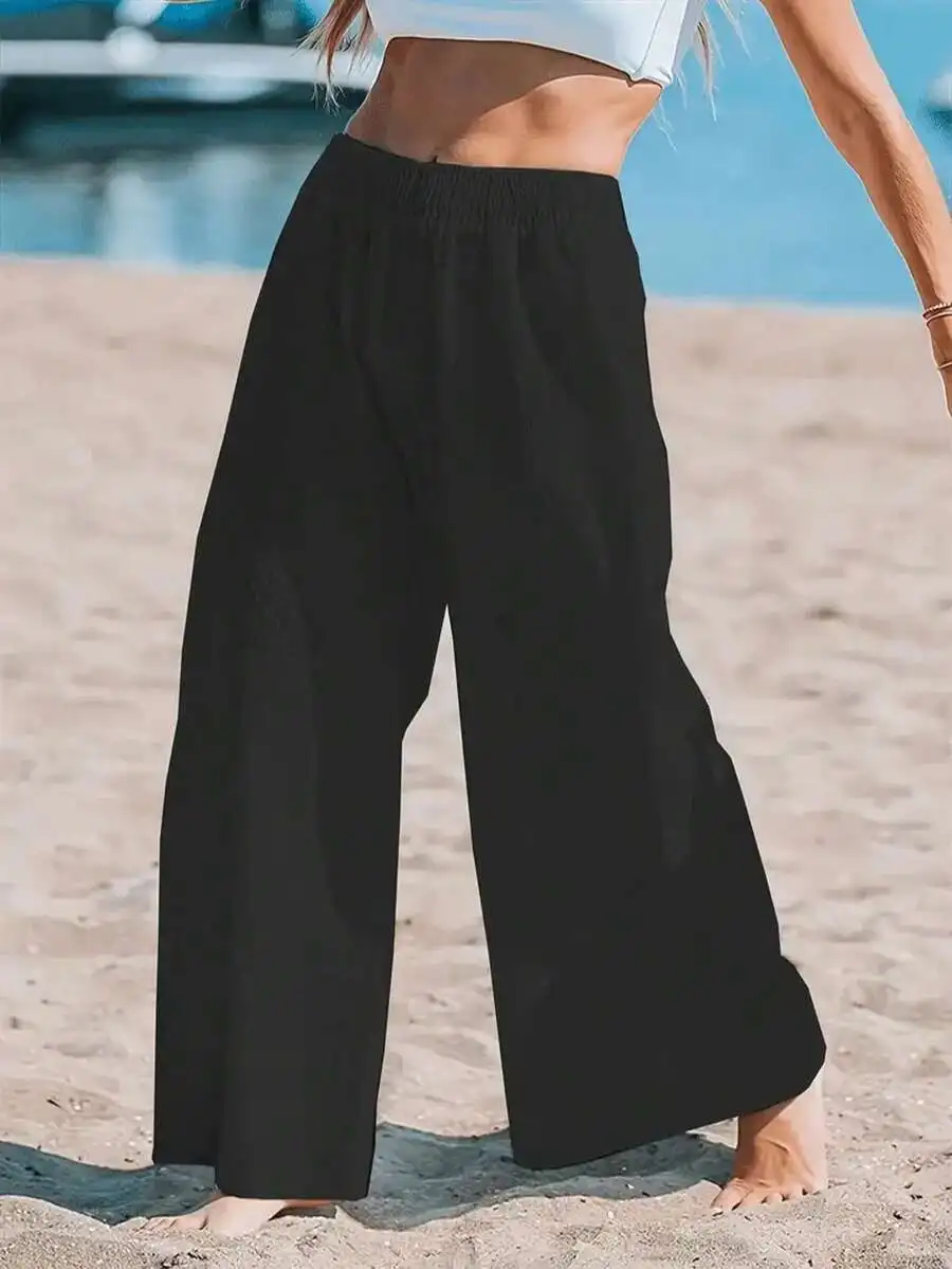 Women High Waist Loose Wide Le - đánh giá và giá Linen Pant Wide