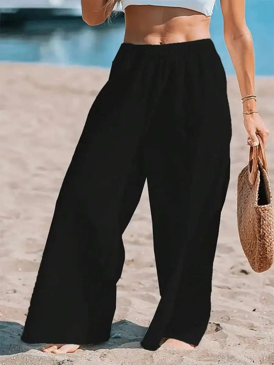 Women High Waist Loose Wide Le - đánh giá và giá Linen Pant Wide