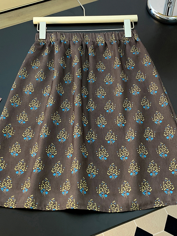 High-End Retro Floral Skirt Wo - đánh giá và giá Midi Skirt Floral
