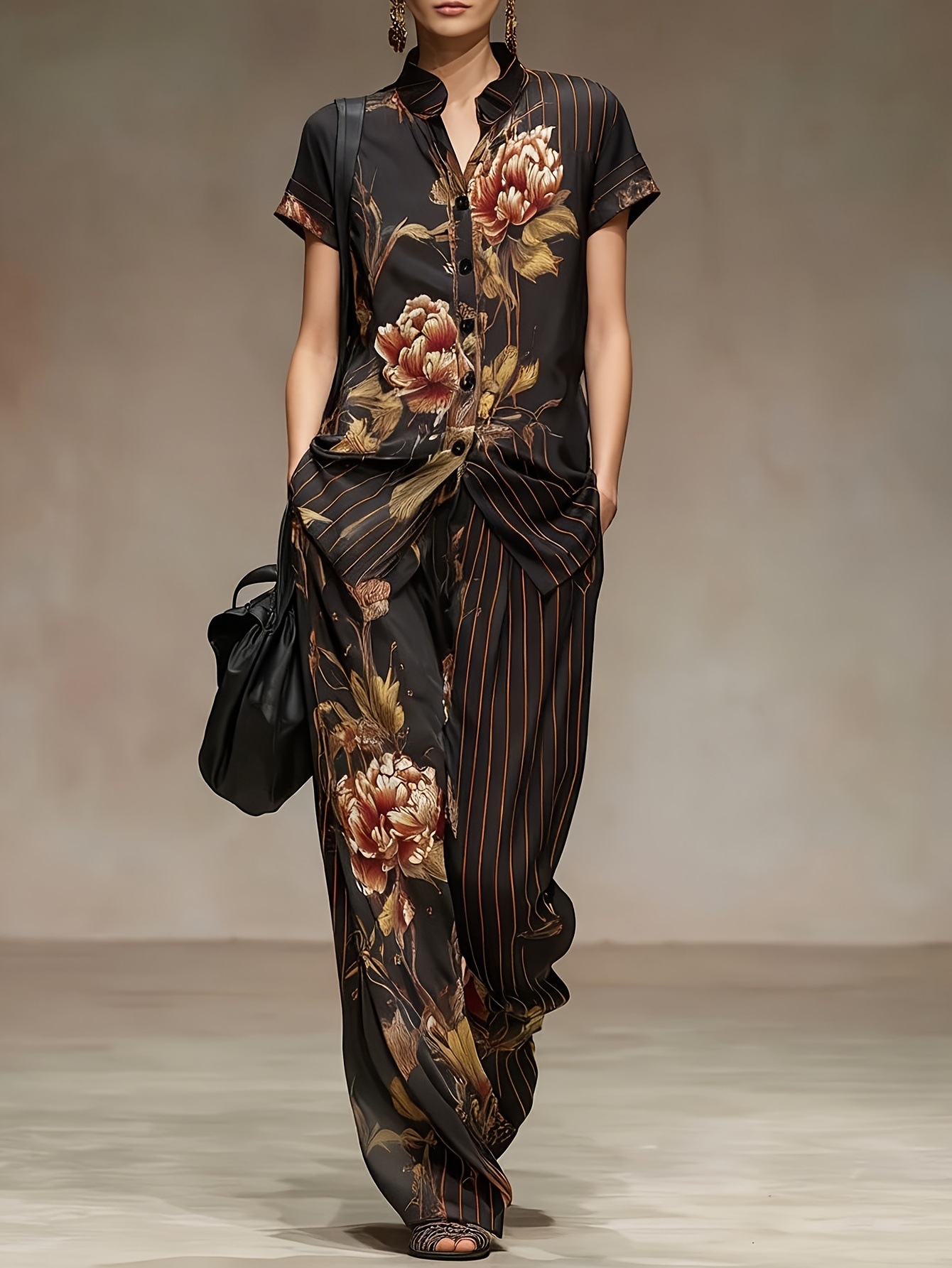 Chiffon Women Summer 2PCS Matc - đánh giá và giá Romper Floral Print