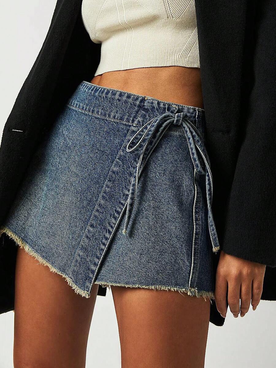 Women Denim Mini Skirt High Wa - đánh giá và giá Shorts Denim Frayed