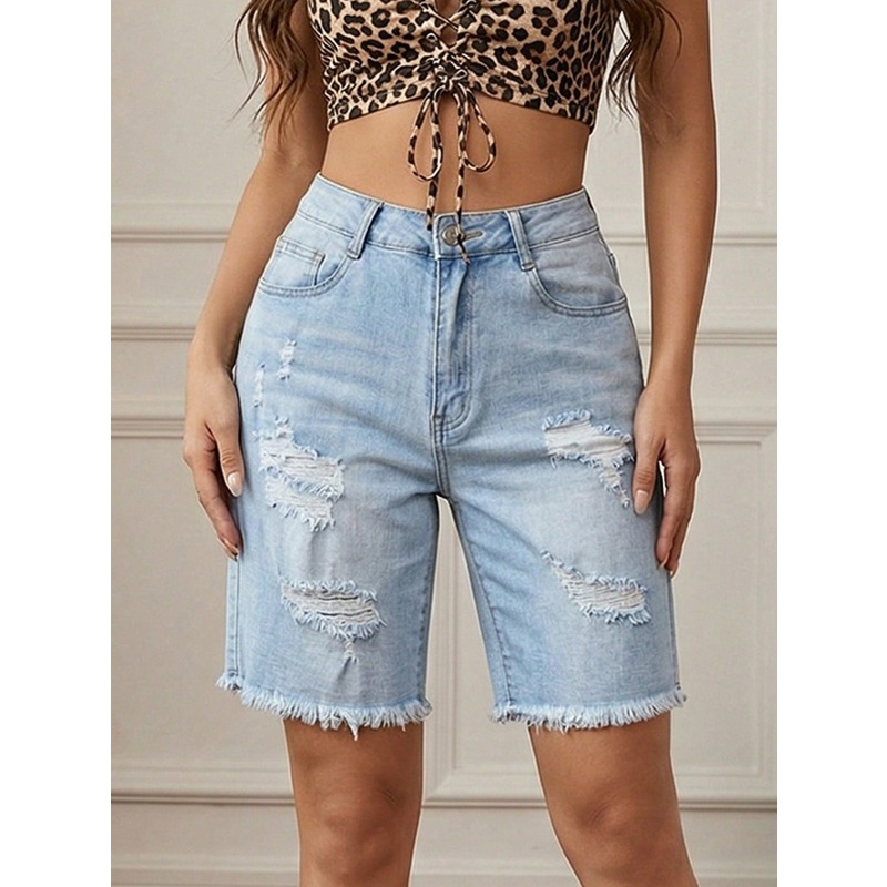 2026 Women's High Waist Distre - đánh giá và giá Shorts Denim Frayed