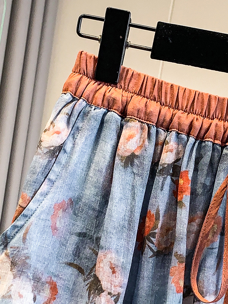 Rustic Floral Print Loose A-Li - đánh giá và giá Midi Skirt Floral
