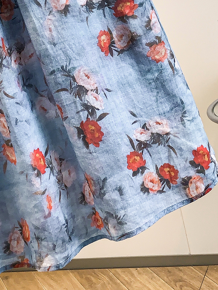 Rustic Floral Print Loose A-Li - đánh giá và giá Midi Skirt Floral