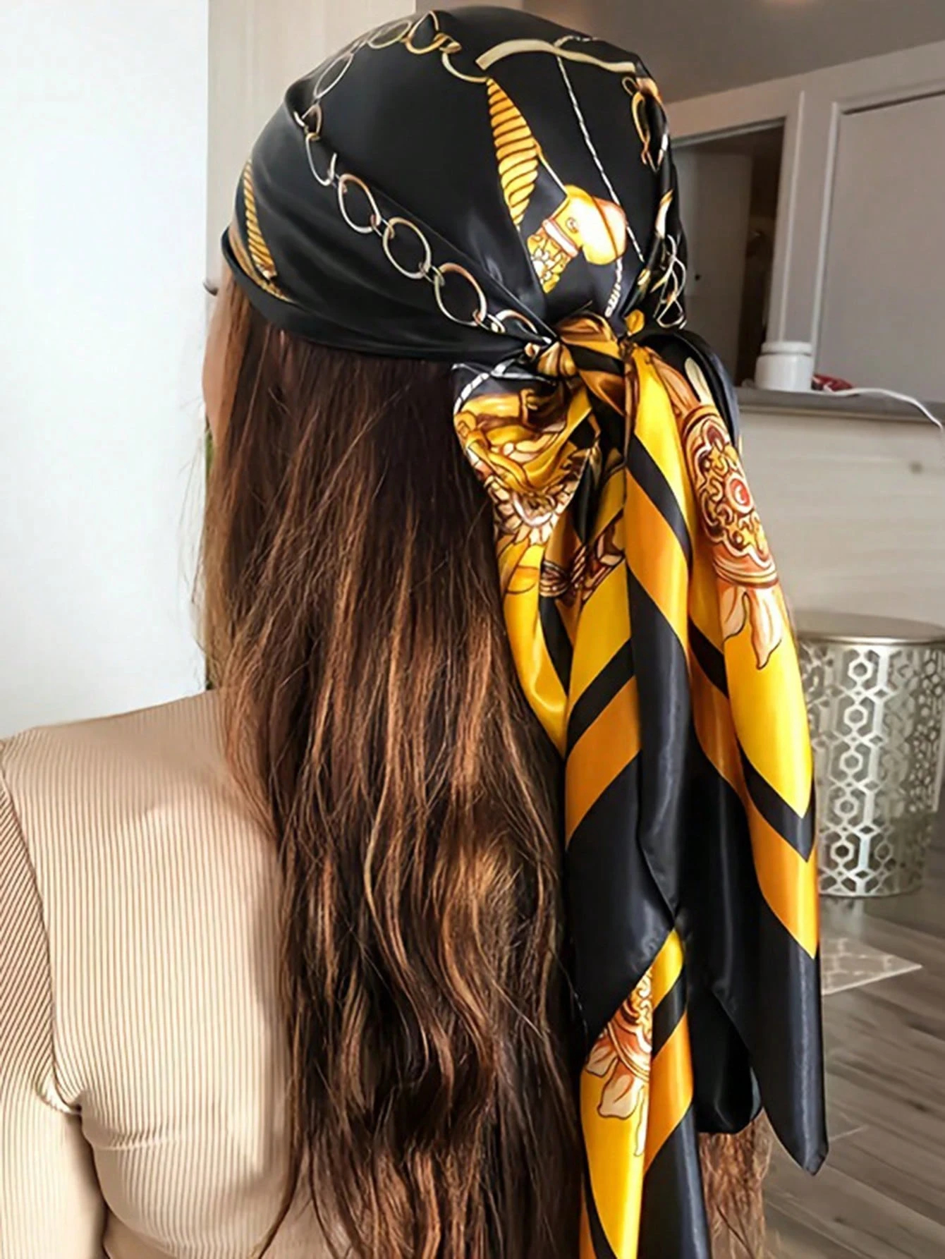Luxury 90*90CM Vintage Chain P - đánh giá và giá Headband Summer Knit