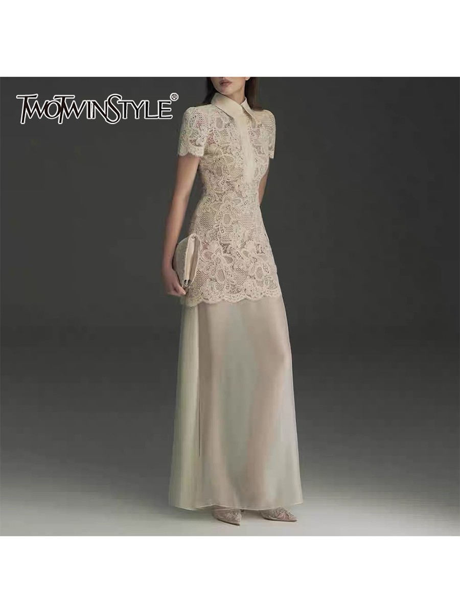 TWOTWINSTYLE Patchwork Lace Dr - đánh giá và giá Linen Dress Wrap