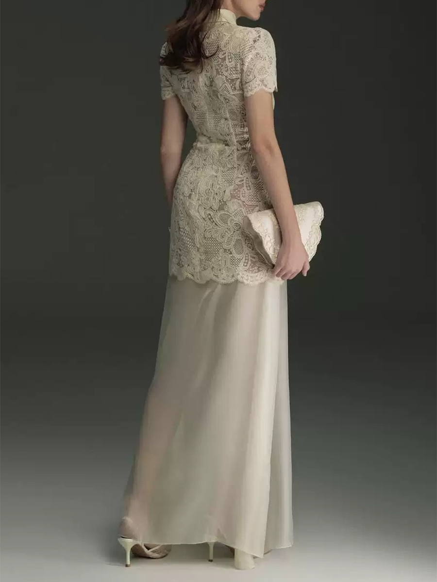 TWOTWINSTYLE Patchwork Lace Dr - đánh giá và giá Linen Dress Wrap