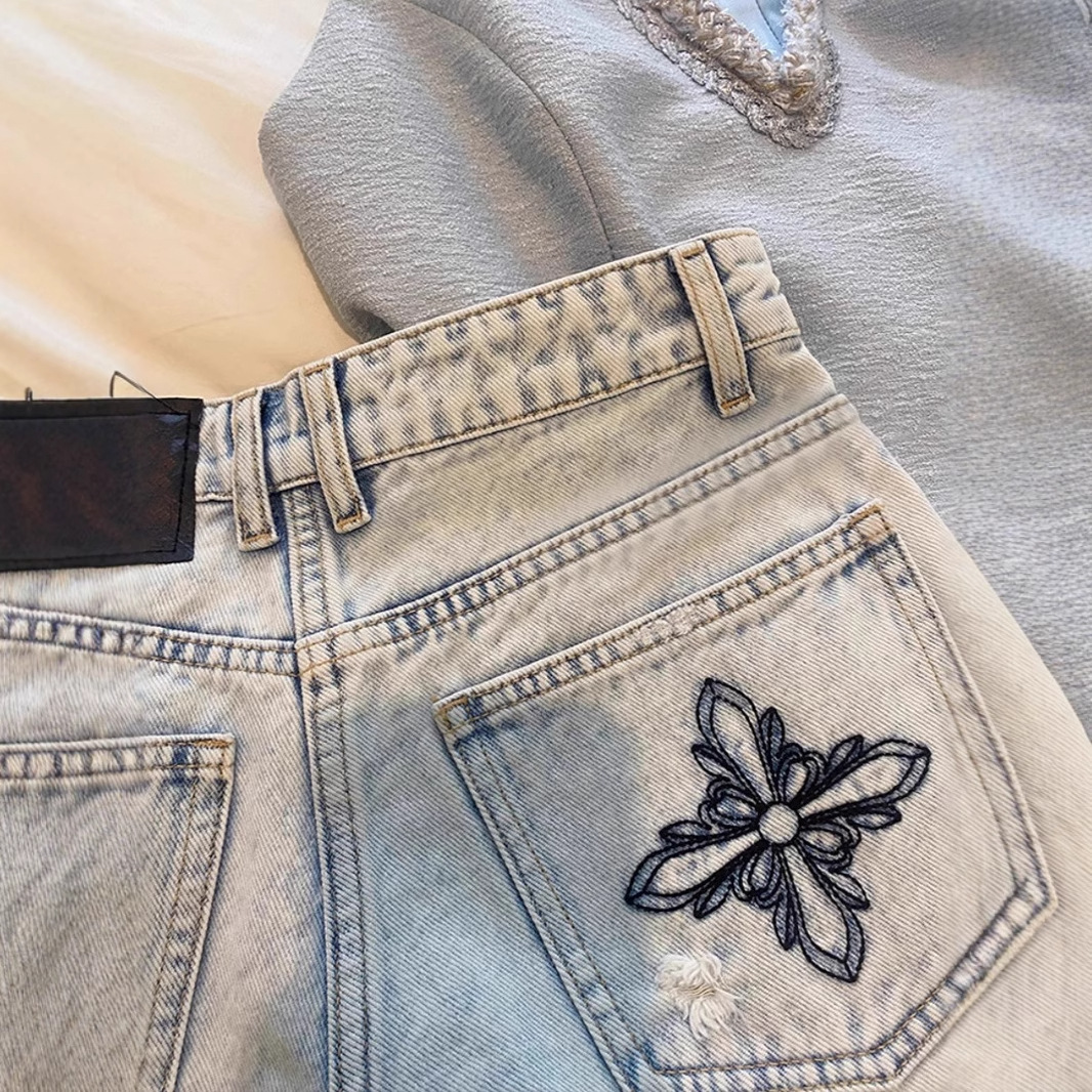2026 Summer Vintage Washed Emb - đánh giá và giá Shorts Denim Frayed