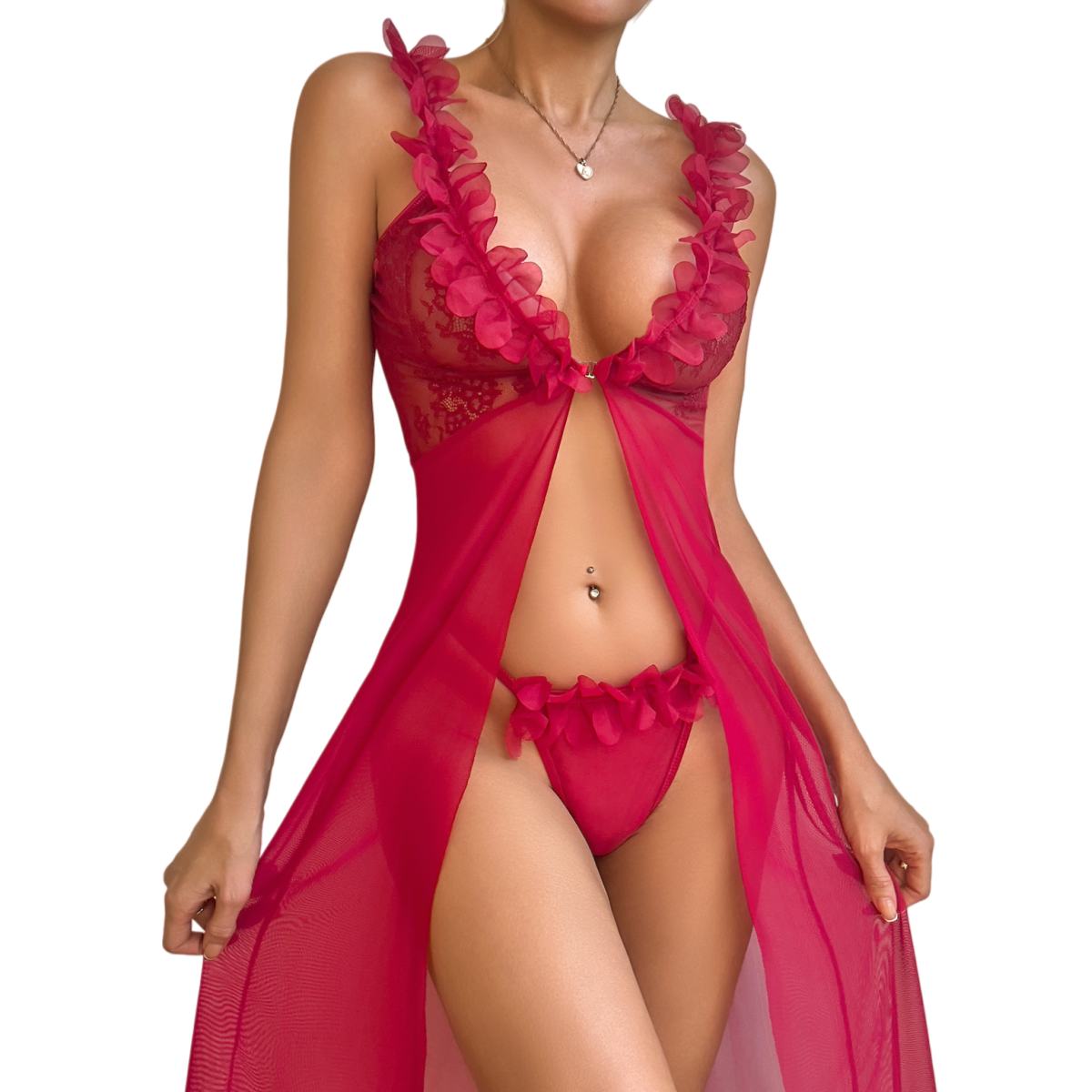 Women's Sexy Red Lace Robe & T - đánh giá và giá Kimono Sheer Floral