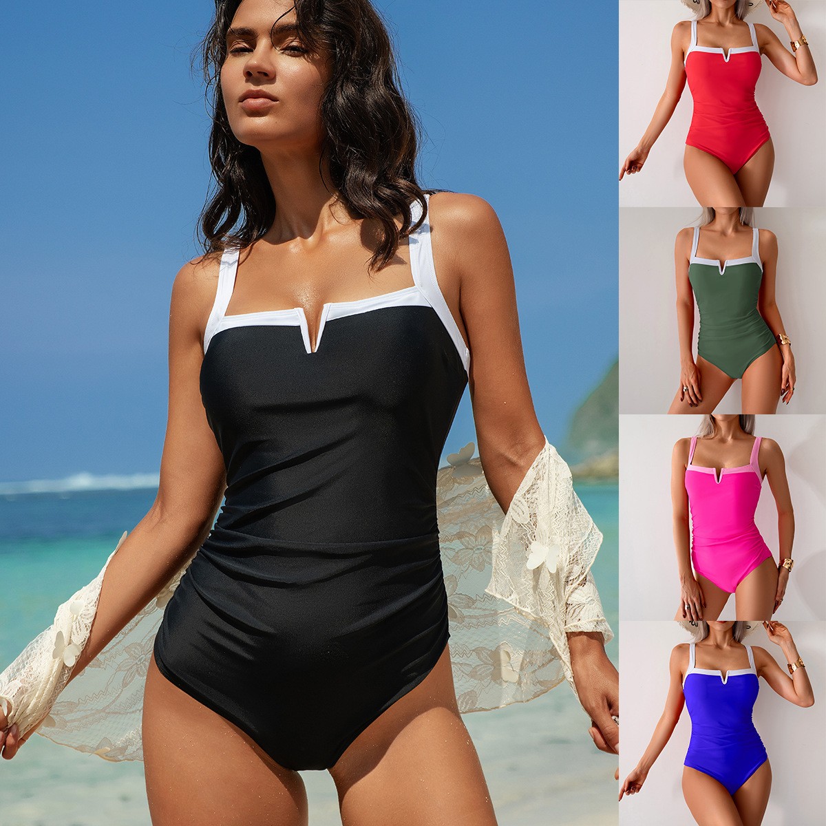 Swimwear Woman One Piece Swims - đánh giá và giá Swimsuit Bikini Ruched