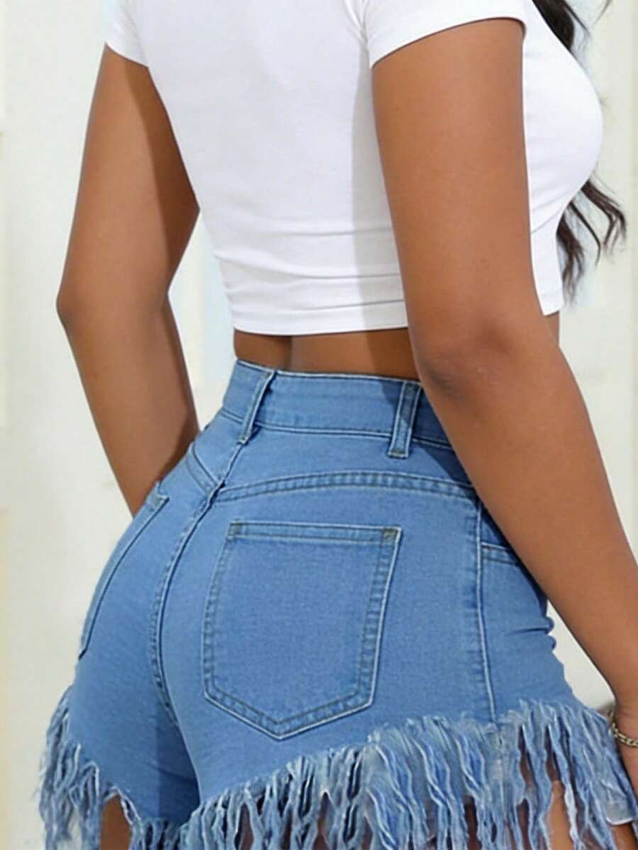 Distressed Frayed Hem Denim Sh - đánh giá và giá Shorts Denim Frayed