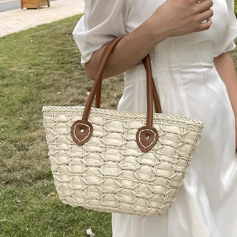 Retro European American woven  - đánh giá và giá Tote Bag Beach