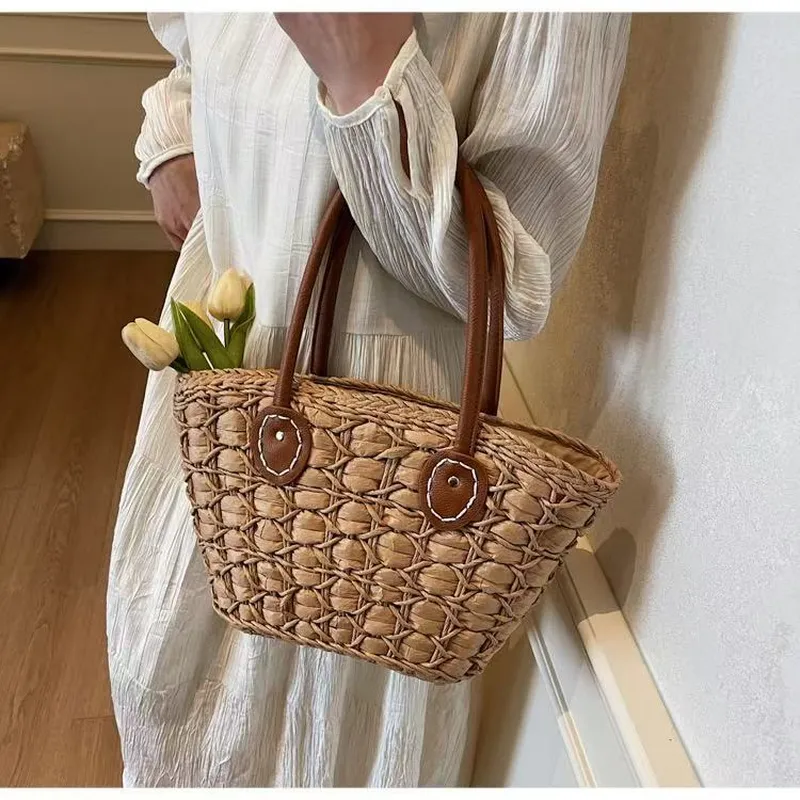 Retro European American woven  - đánh giá và giá Tote Bag Beach