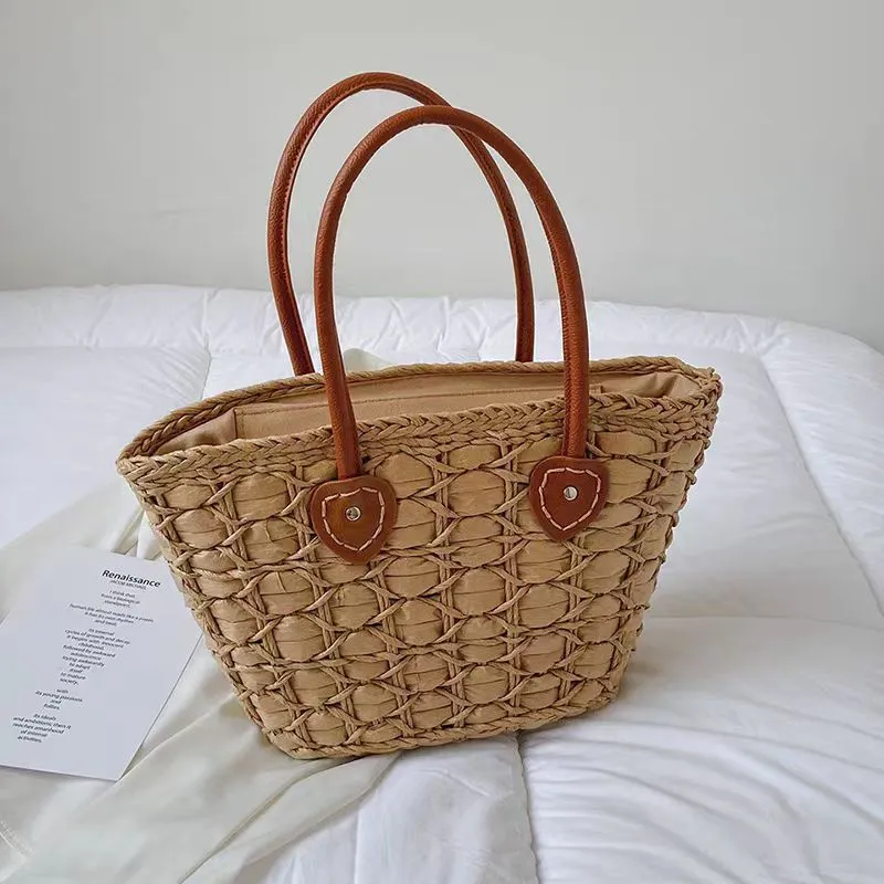 Retro European American woven  - đánh giá và giá Tote Bag Beach