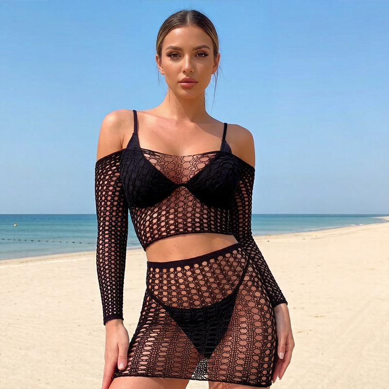 1 Set Women Long Sleeve See-Th - đánh giá và giá Cover Up Kaftan