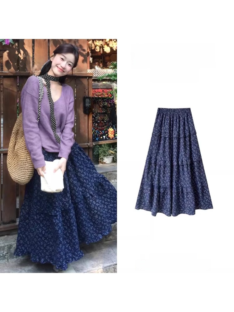 Floral A-Line Midi Skirt Women - đánh giá và giá Midi Skirt Floral