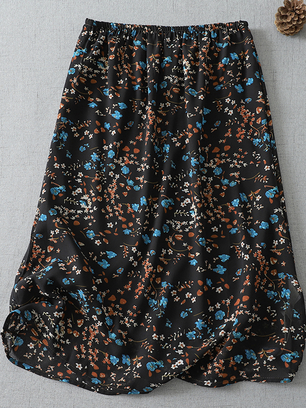 Summer 2026 New Elastic Waist  - đánh giá và giá Midi Skirt Floral